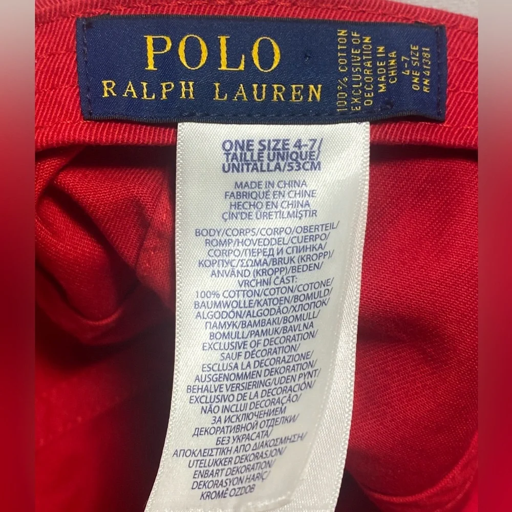 Ralph Lauren Polo Hat Adjustable Kids size O/S  4-7